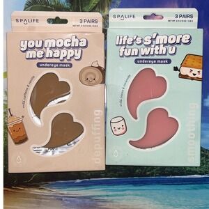 SpaLife You Mocha Me Happy & S'more Fun Undereye Mask Bundle 6 Pairs Total
